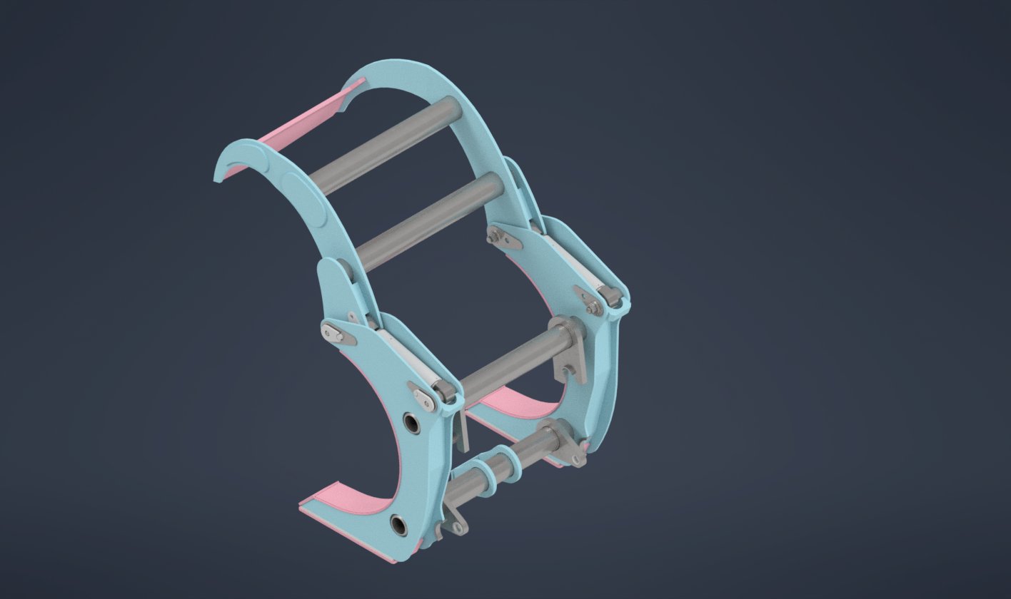 CAD rendering of heavy-duty grapple design