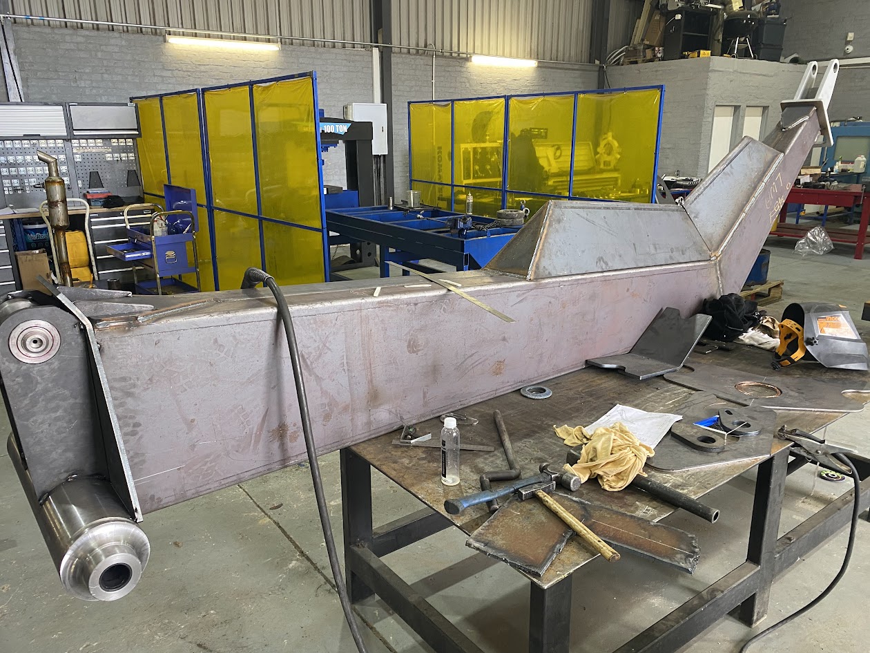 Custom materials-handling equipment under fabrication in Milestone workshop
