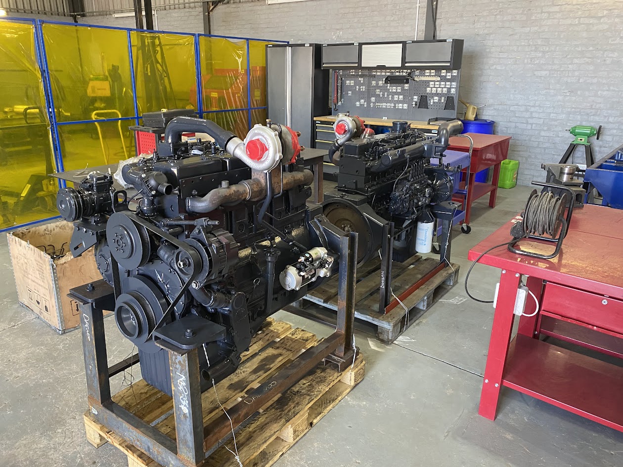 Reconditioned spare engines held at Milestone workshop